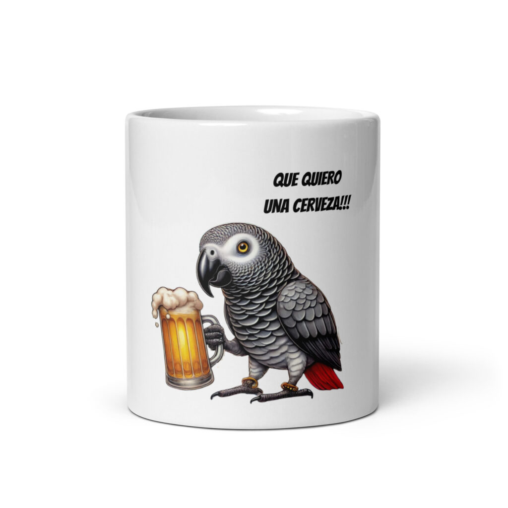 Taza blanca Que quiero una cerveza! - Imagen 4