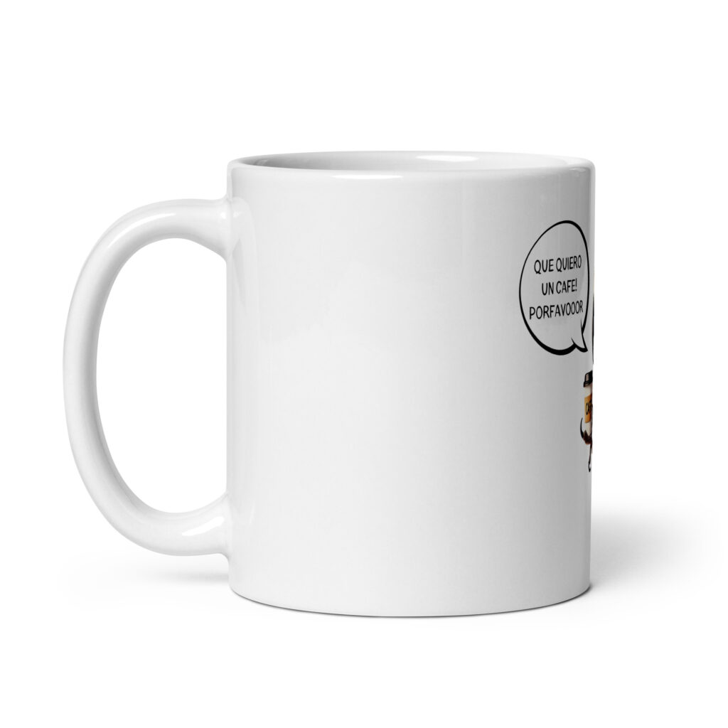 Taza blanca Que quiero un café! - Imagen 3