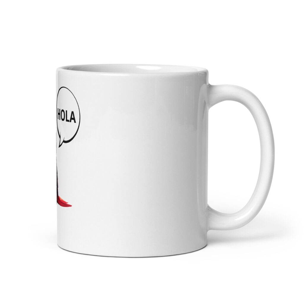 Taza blanca Hola Corcho - Imagen 2