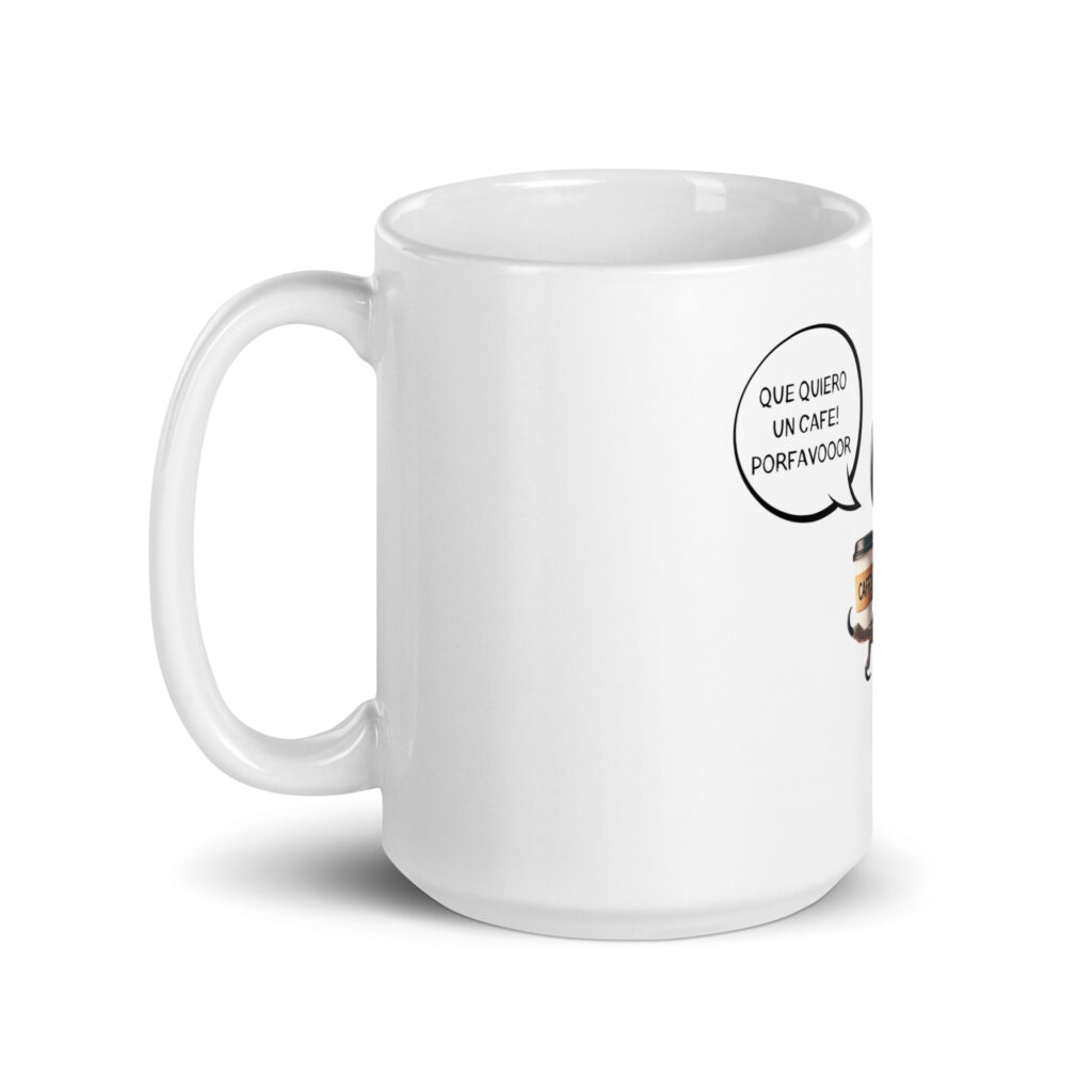 Taza blanca Que quiero un café! - Imagen 6